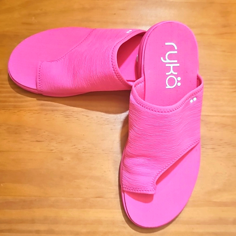 Ryka Vibrant Pink Margo Size 10 Wide Women's Slide Sandals